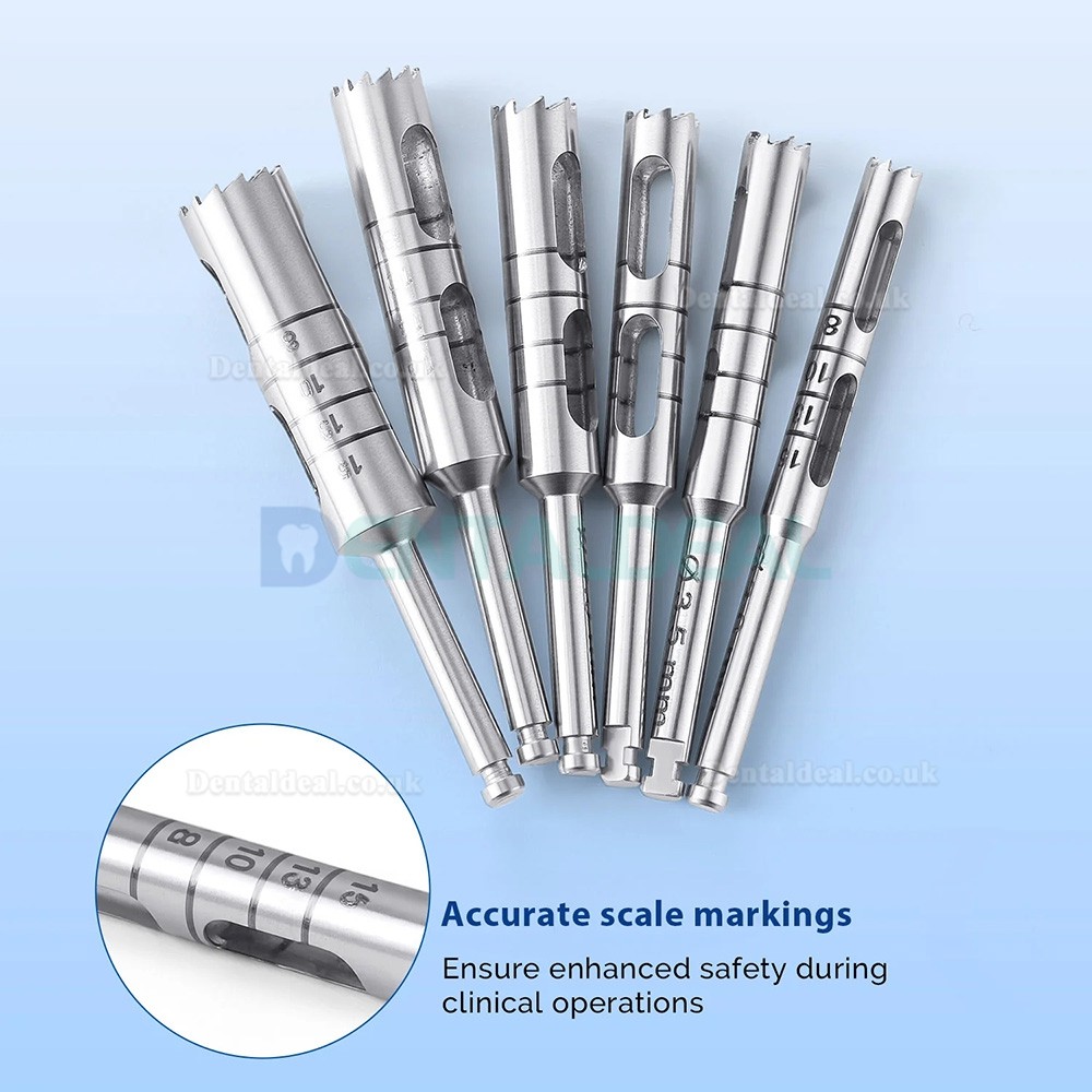 6Pcs/Set Dental Implant Bone Trephine Drill Kit